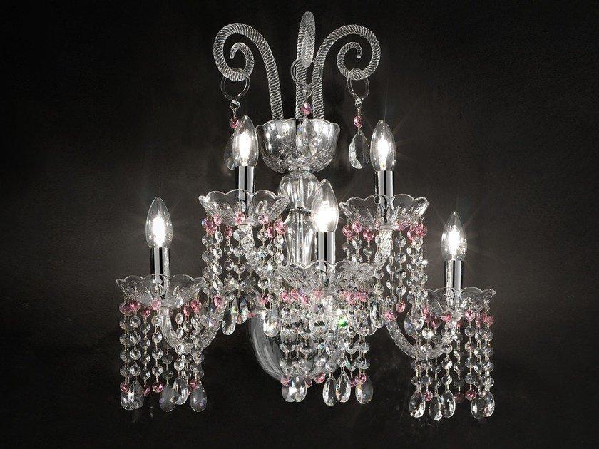 Incandescent blown glass wall light with crystals | Glass Ve 873 A5 by Masiero