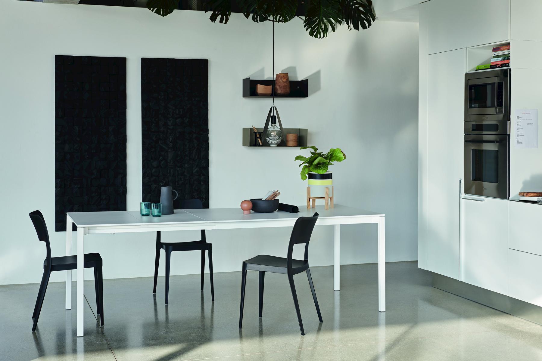 Extending rectangular glass ceramic table | More by Midj