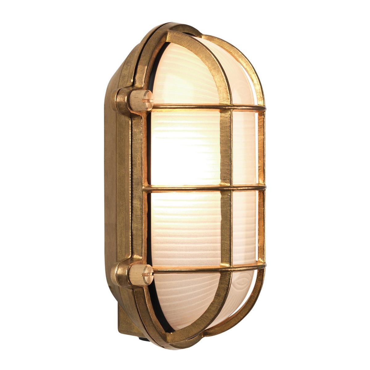 LED outdoor wall lamp in brass and glass | Thurso Oval by Astro lighting