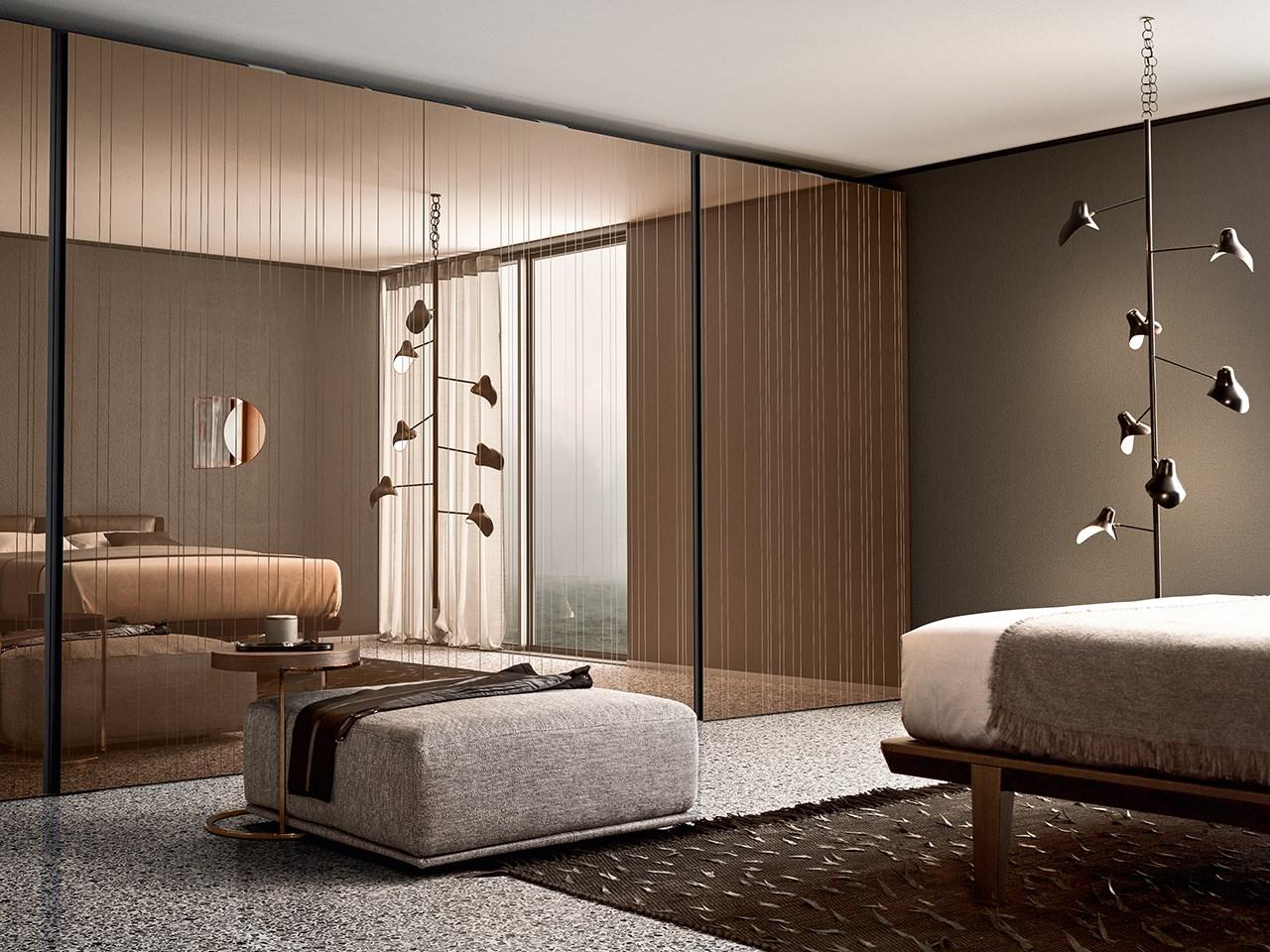 Lacquered wood and glass wardrobe | Raggio by Pianca