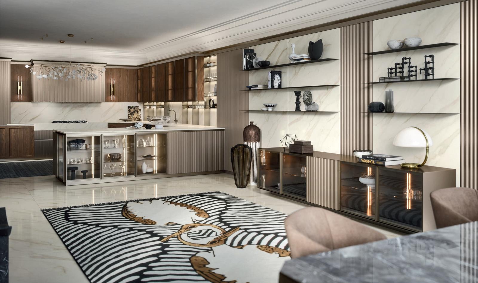 Stone kitchen with handles FM bottega d'Arte Celine