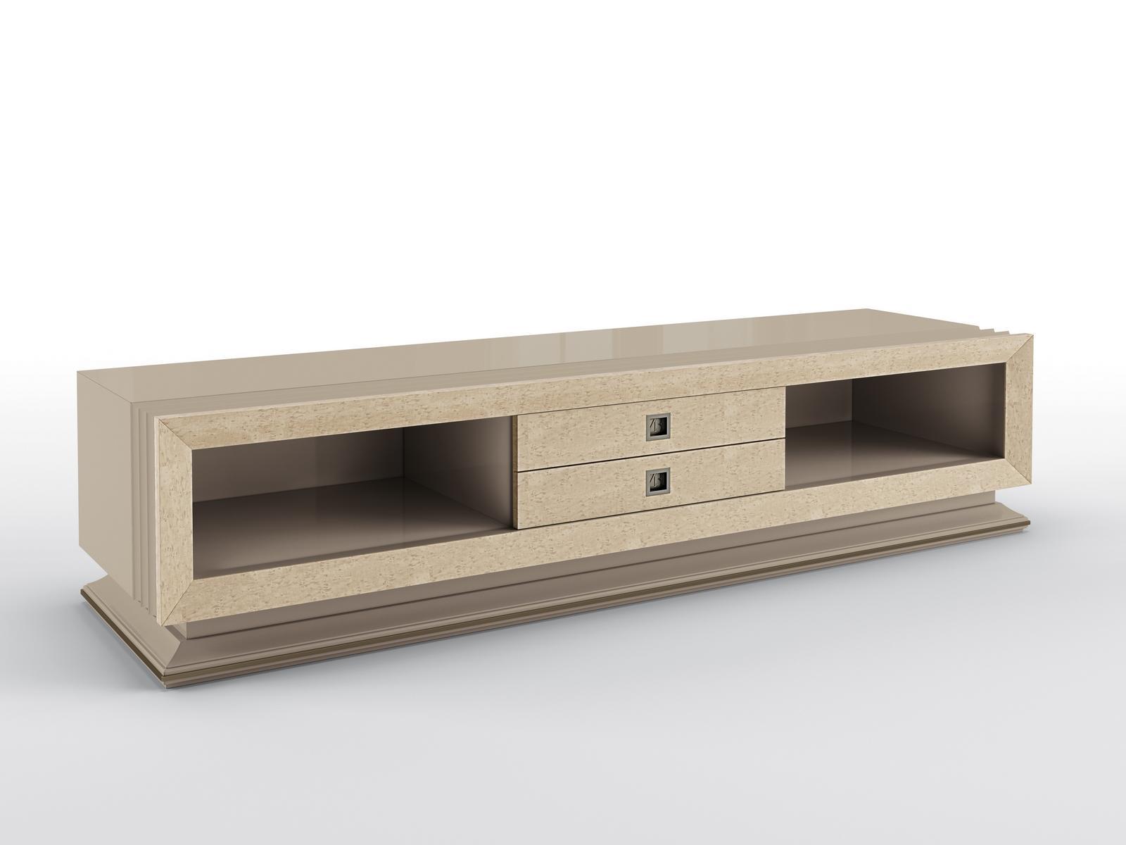 Low solid wood TV cabinet with drawers | Concorde by Bruno Zampa