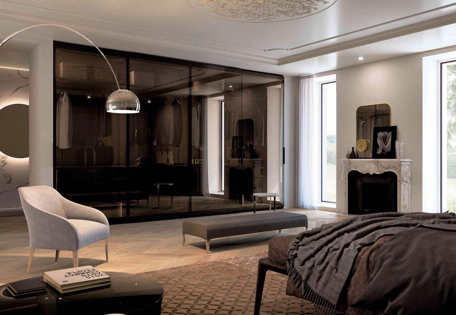 Glass and aluminium wardrobe | Glass by Olivieri