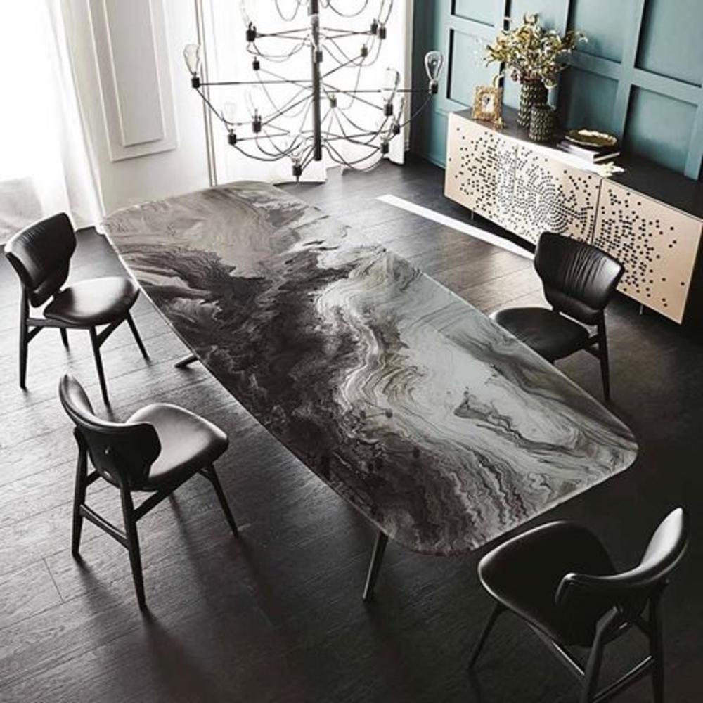 Oval ceramic table | Planer Crystalart by Cattelan Italia