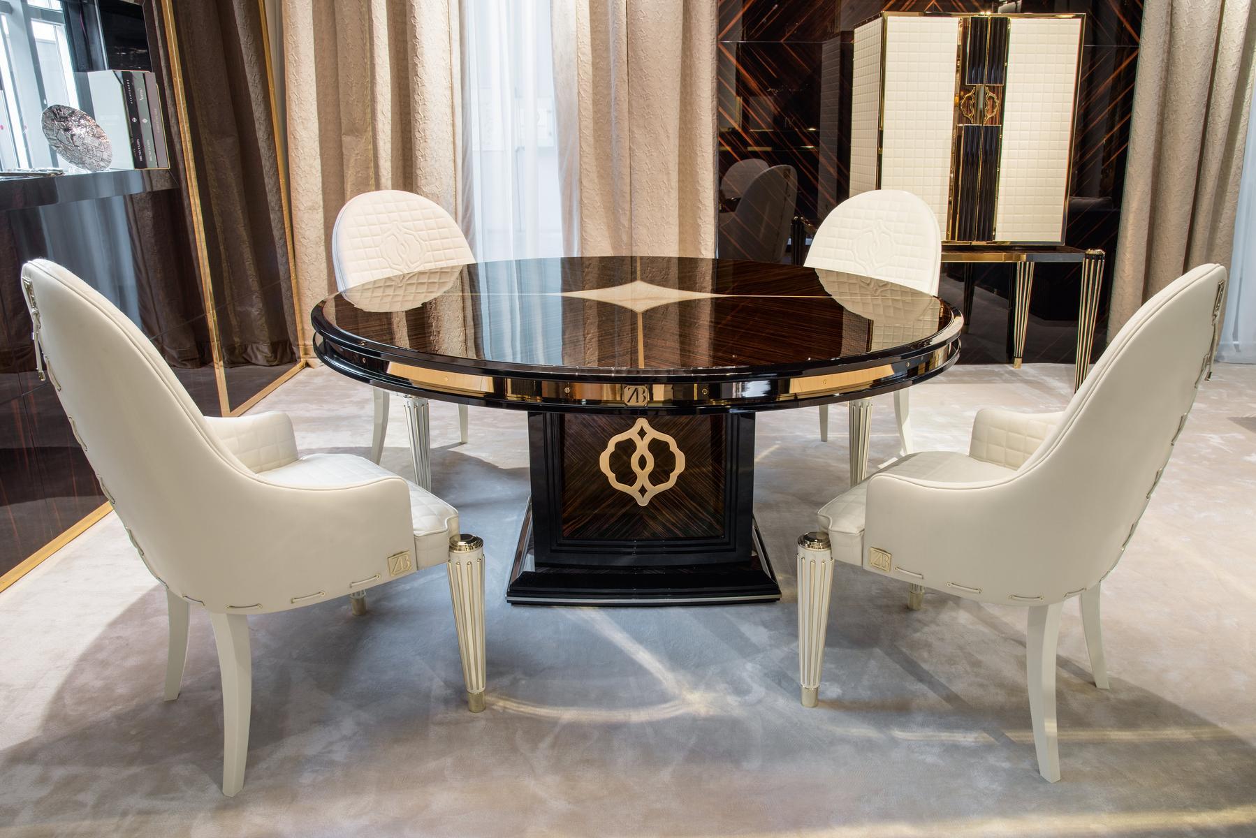 Upholstered leather chair with armrests | Ophelia by Bruno Zampa
