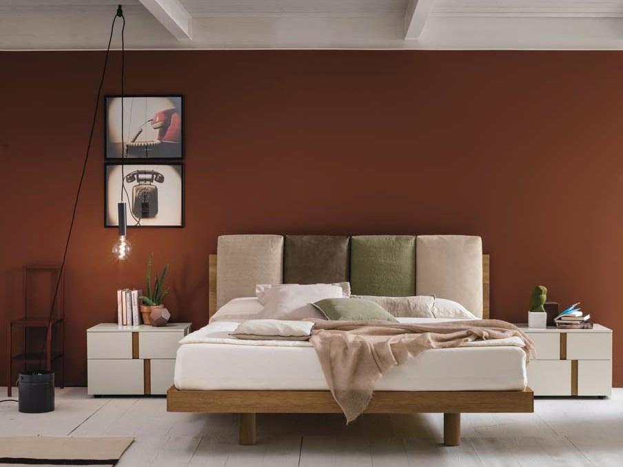 Eco-leather double bed with upholstered headboard | Nikki by Tomasella