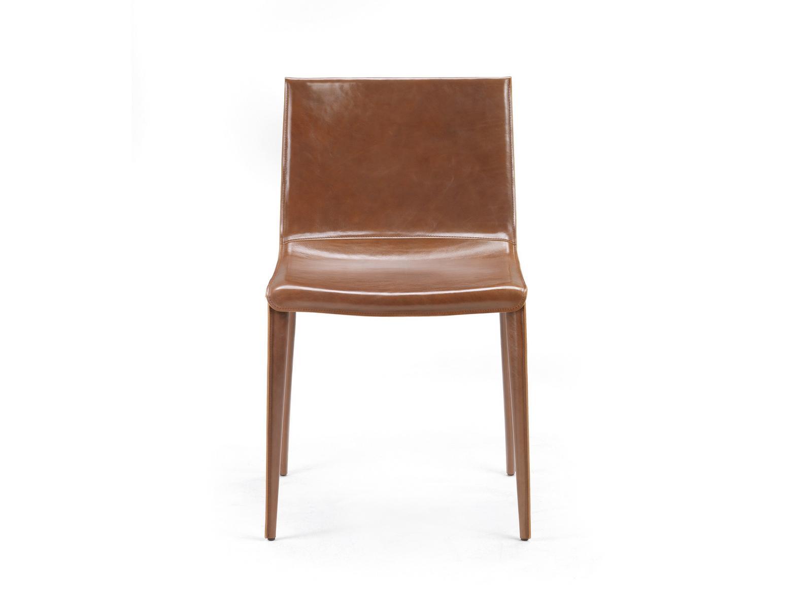 Tanned leather chair | Emily by Arketipo