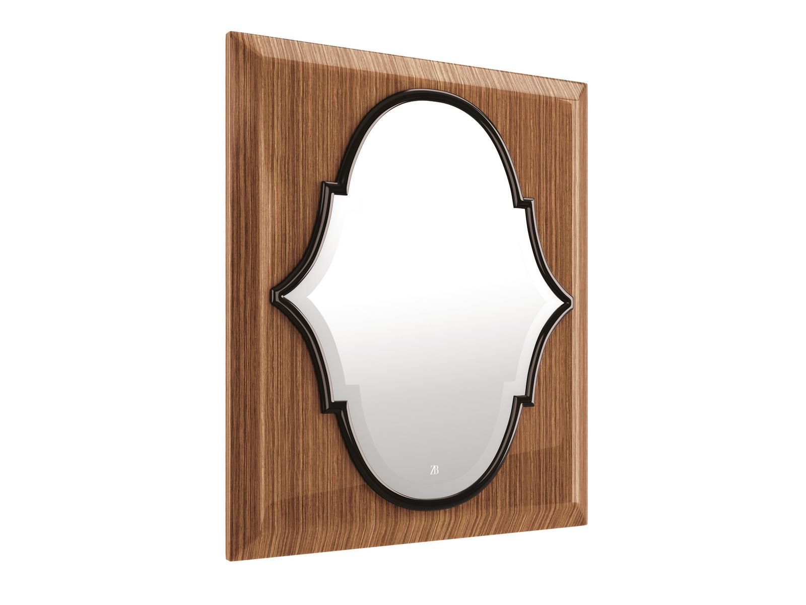 Wall mirror with frame in canaletto walnut | Ike by Bruno Zampa