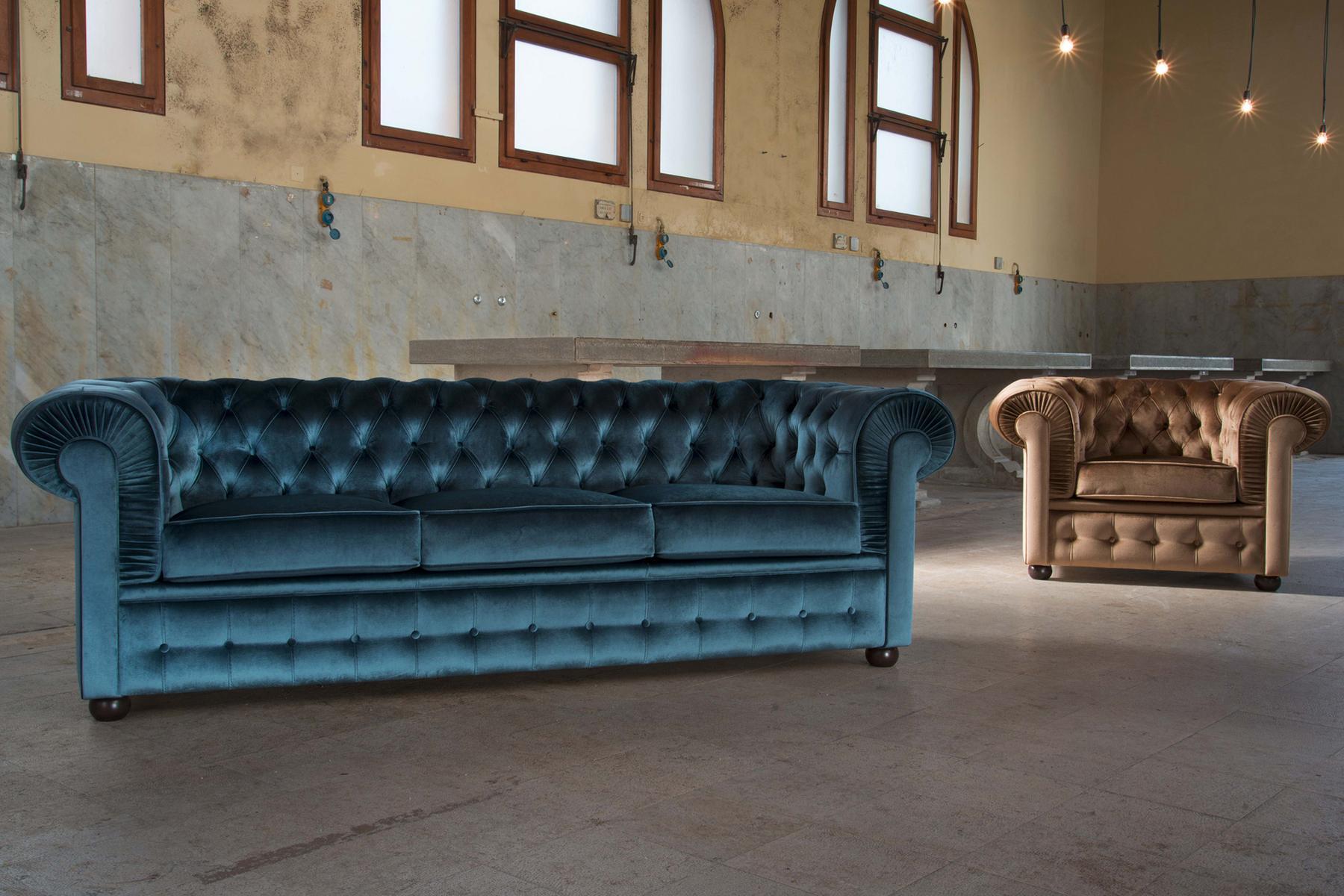 Chesterfield style upholstered fabric armchair | 800 by Domingo salotti