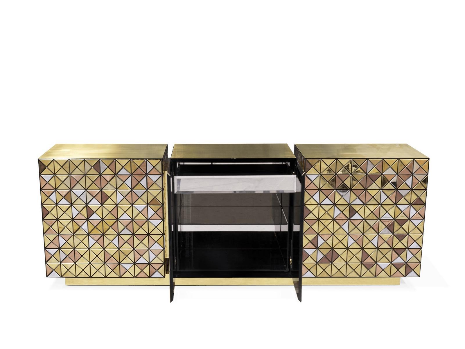 Aluminium sideboard with doors | Pixel by Boca Do Lobo
