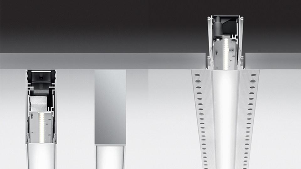Extruded aluminium linear lighting profile | Algoritmo System by Artemide