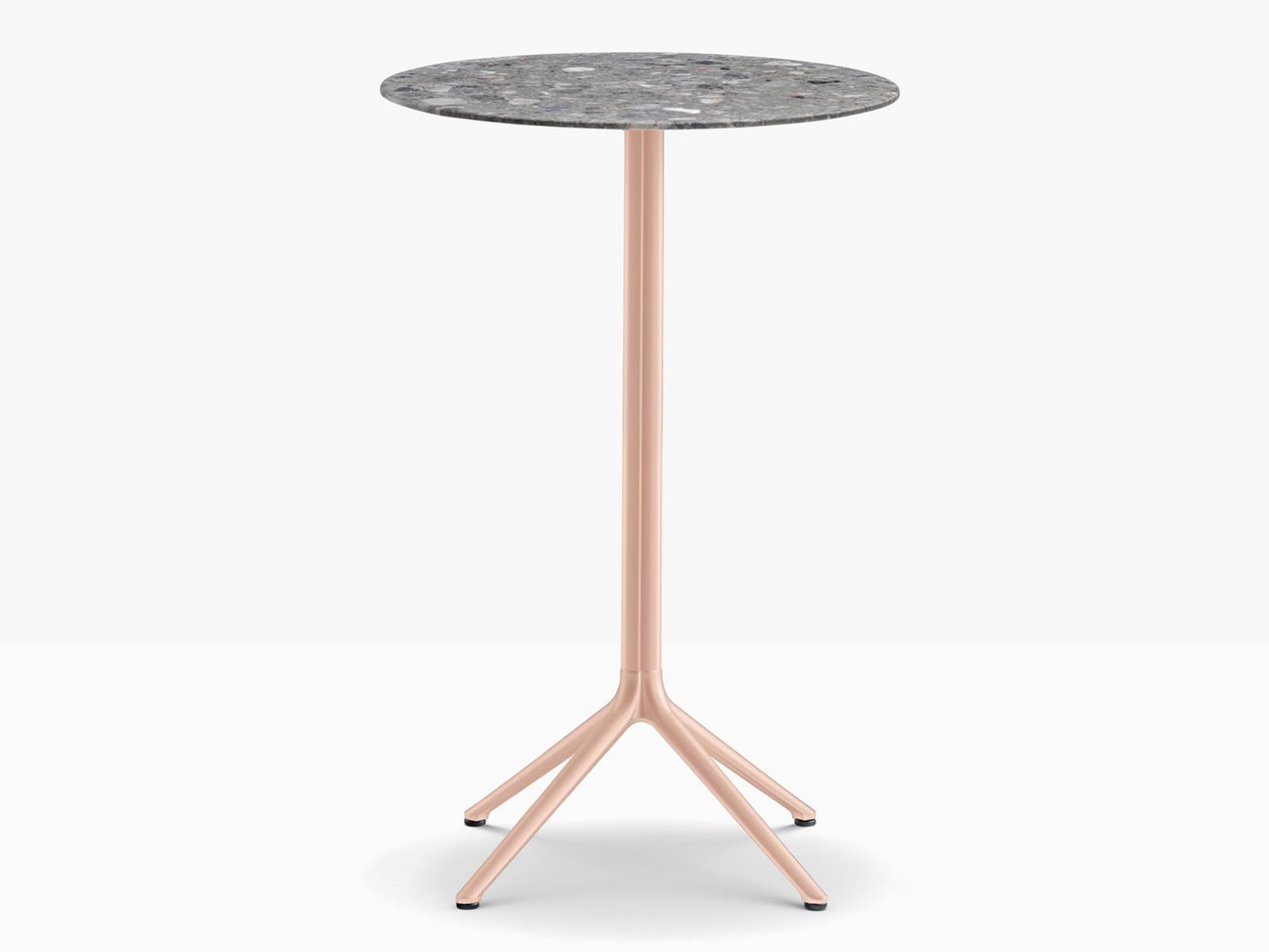 Round die cast aluminium high table with 4-star base | Elliot 5476 by Pedrali