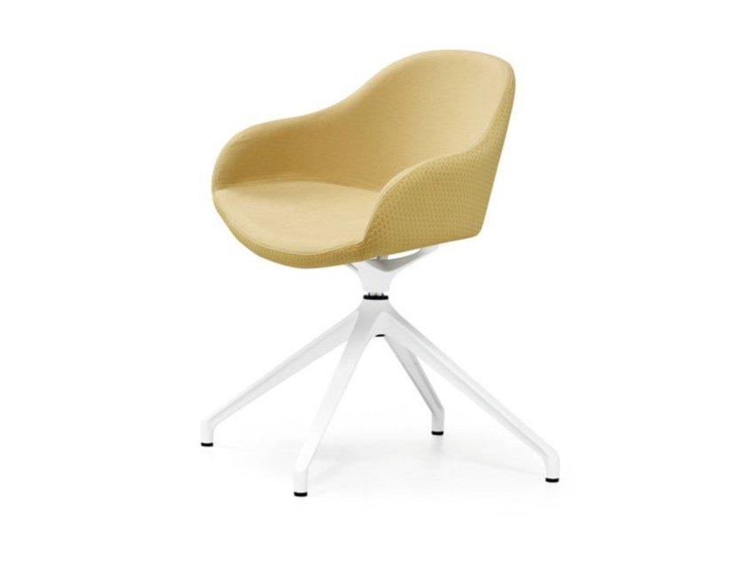 Swivel fabric easy chair with armrests | Sonny Pb-x by Midj