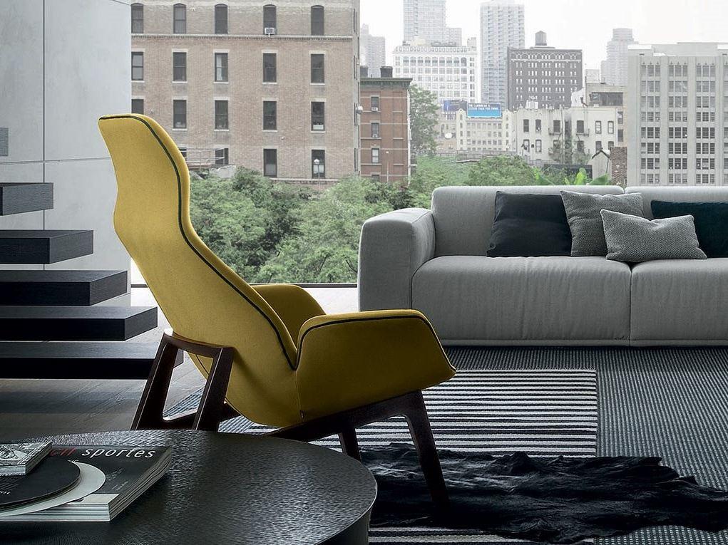 Fabric armchair with headrest | Ventura Lounge by Poliform