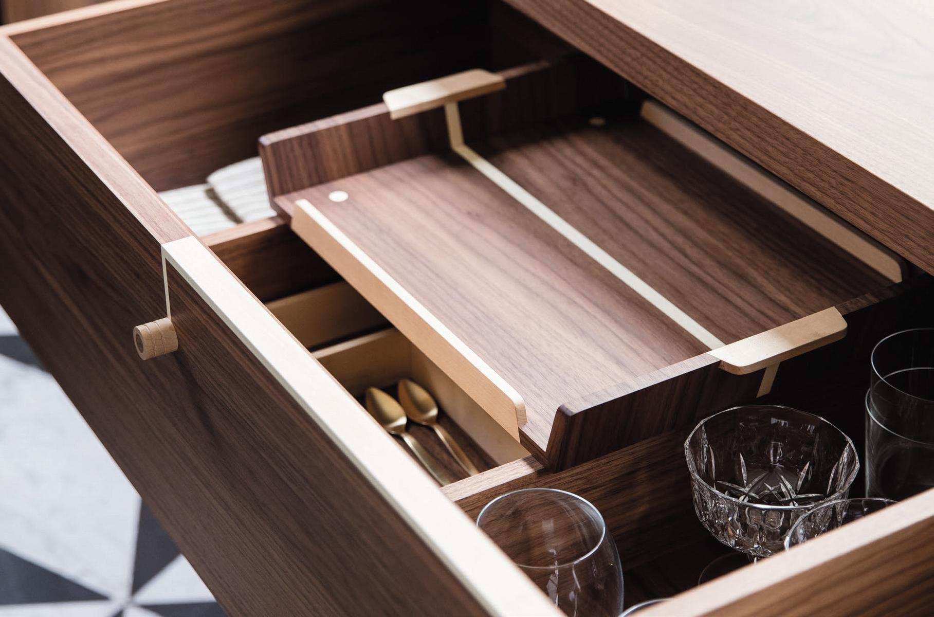 Walnut sideboard / bar cabinet | Rondò 2 by Porada