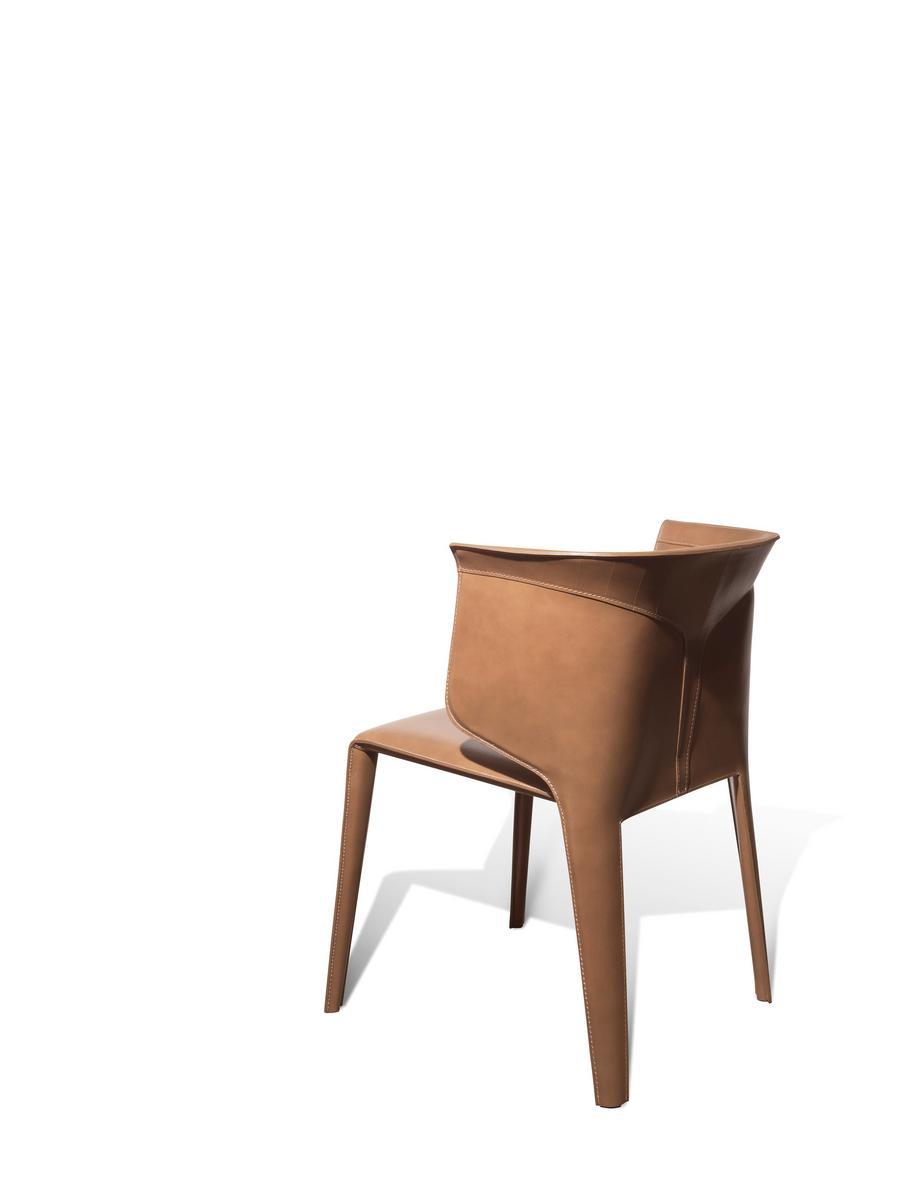 Upholstered tanned leather armchair | Anastasia by Visionnair
