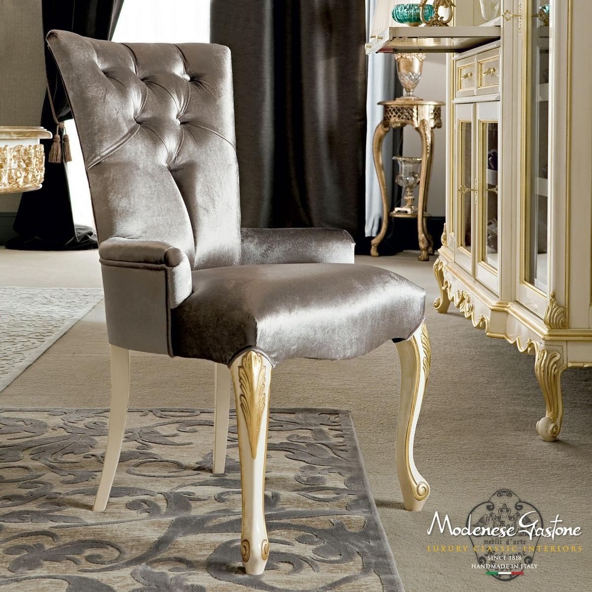 Upholstered fabric chair with armrests | 12432 by Modenese Gastone