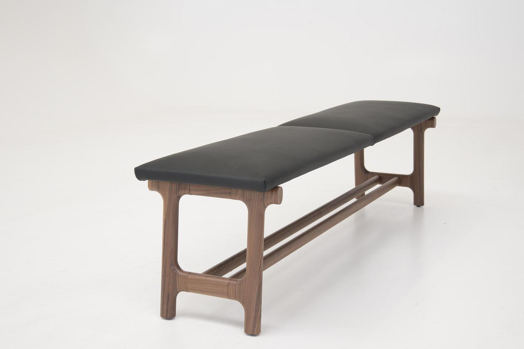 Upholstered leather bench | Fushimi by Pianca