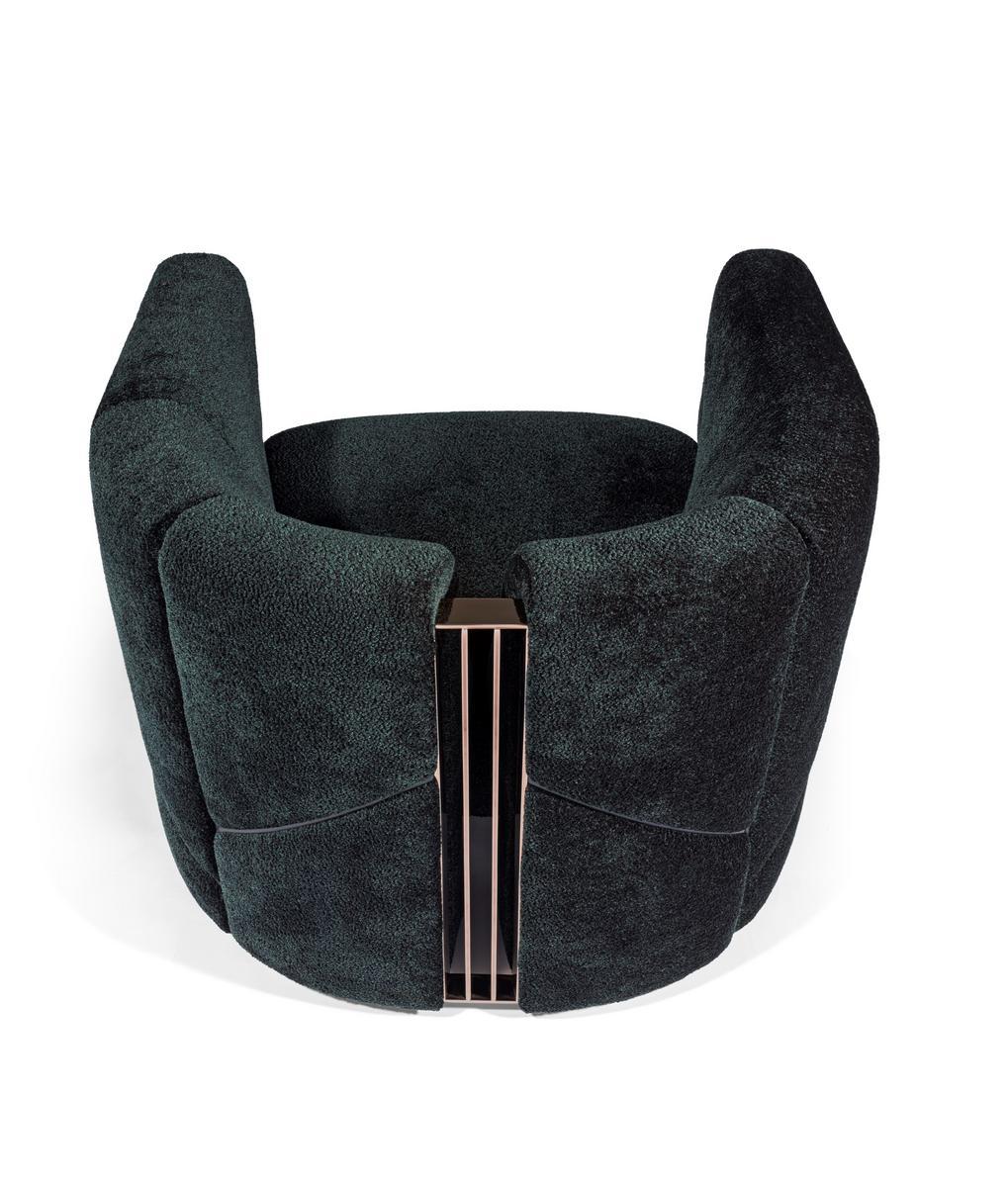 Upholstered fabric armchair with armrests | Petra by Visionnair