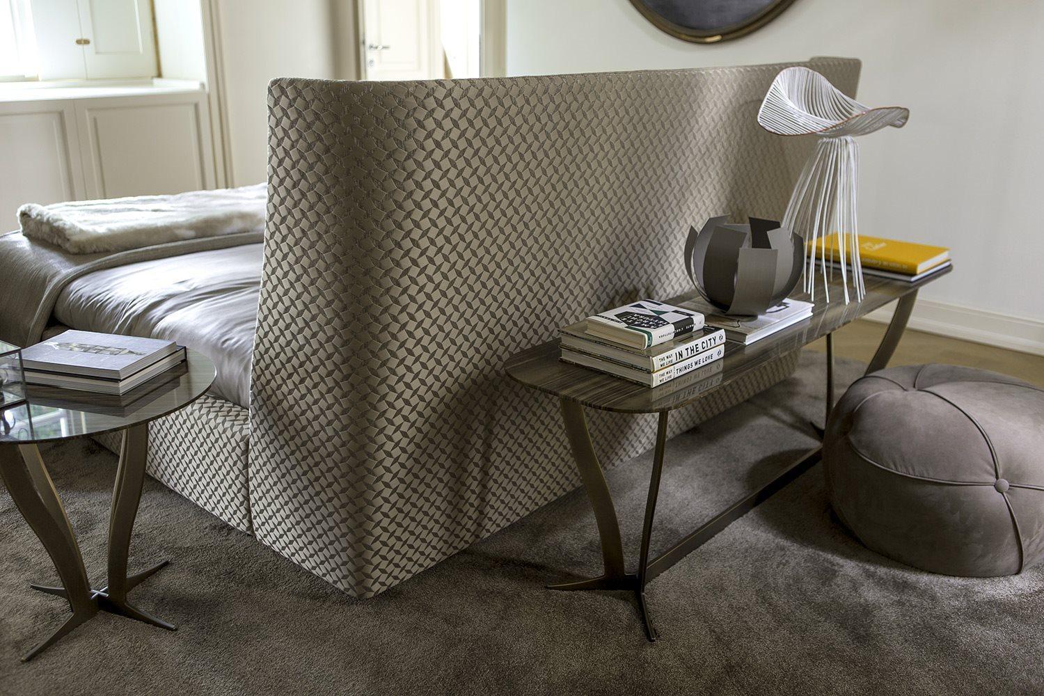 Velvet bed with upholstered headboard | Vivien by Alberta Salotti