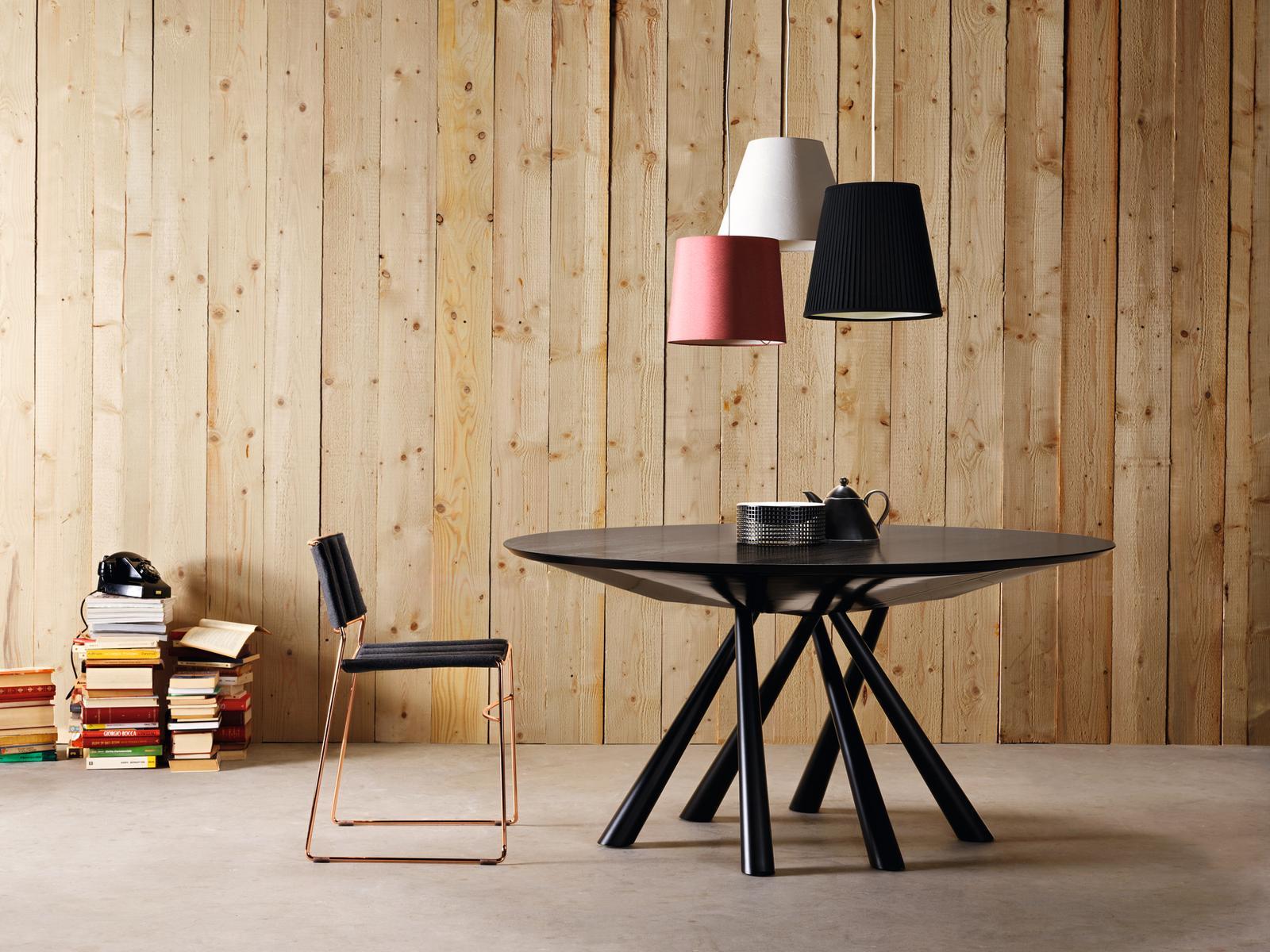 Round wood veneer table | Forest by Midj