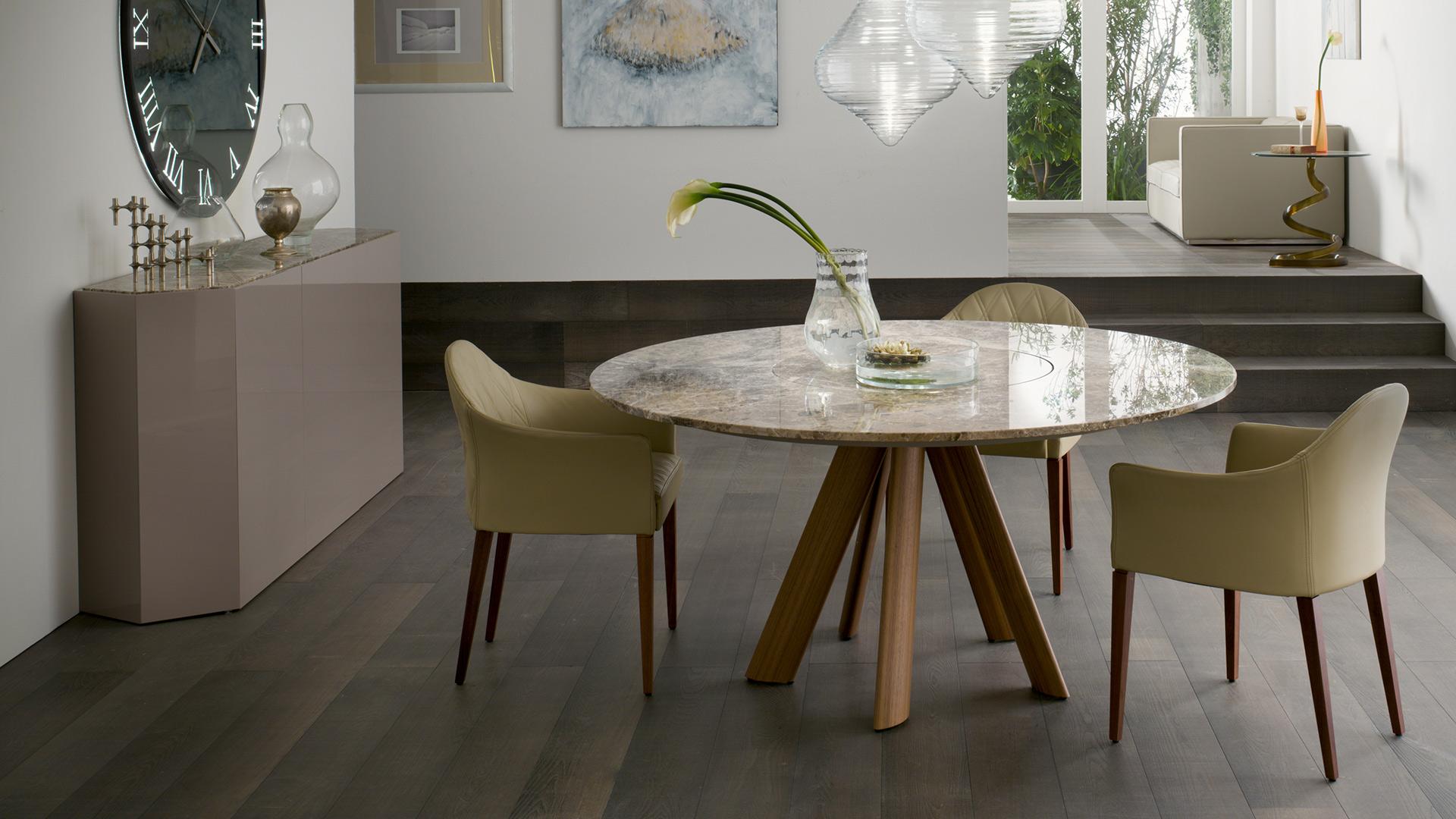 Round glass table with Lazy Susan | Lem by Reflex