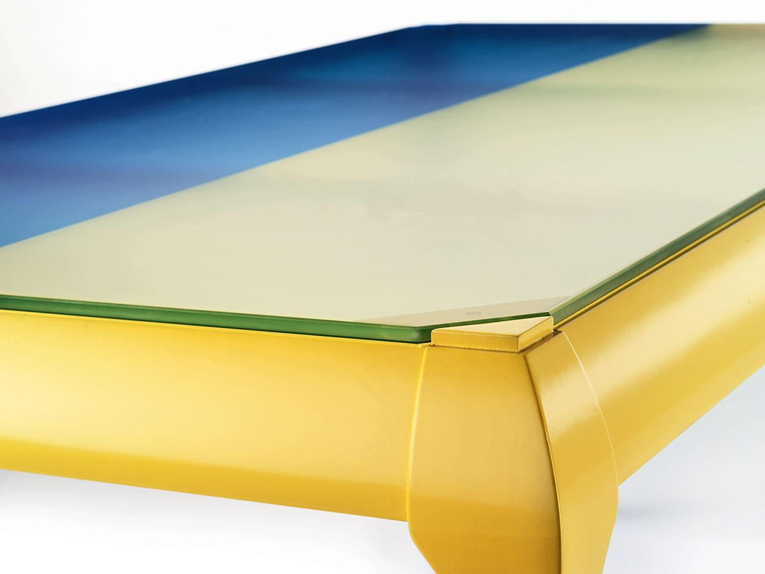 Rectangular glass dining table | Flag by Modenese Gastone