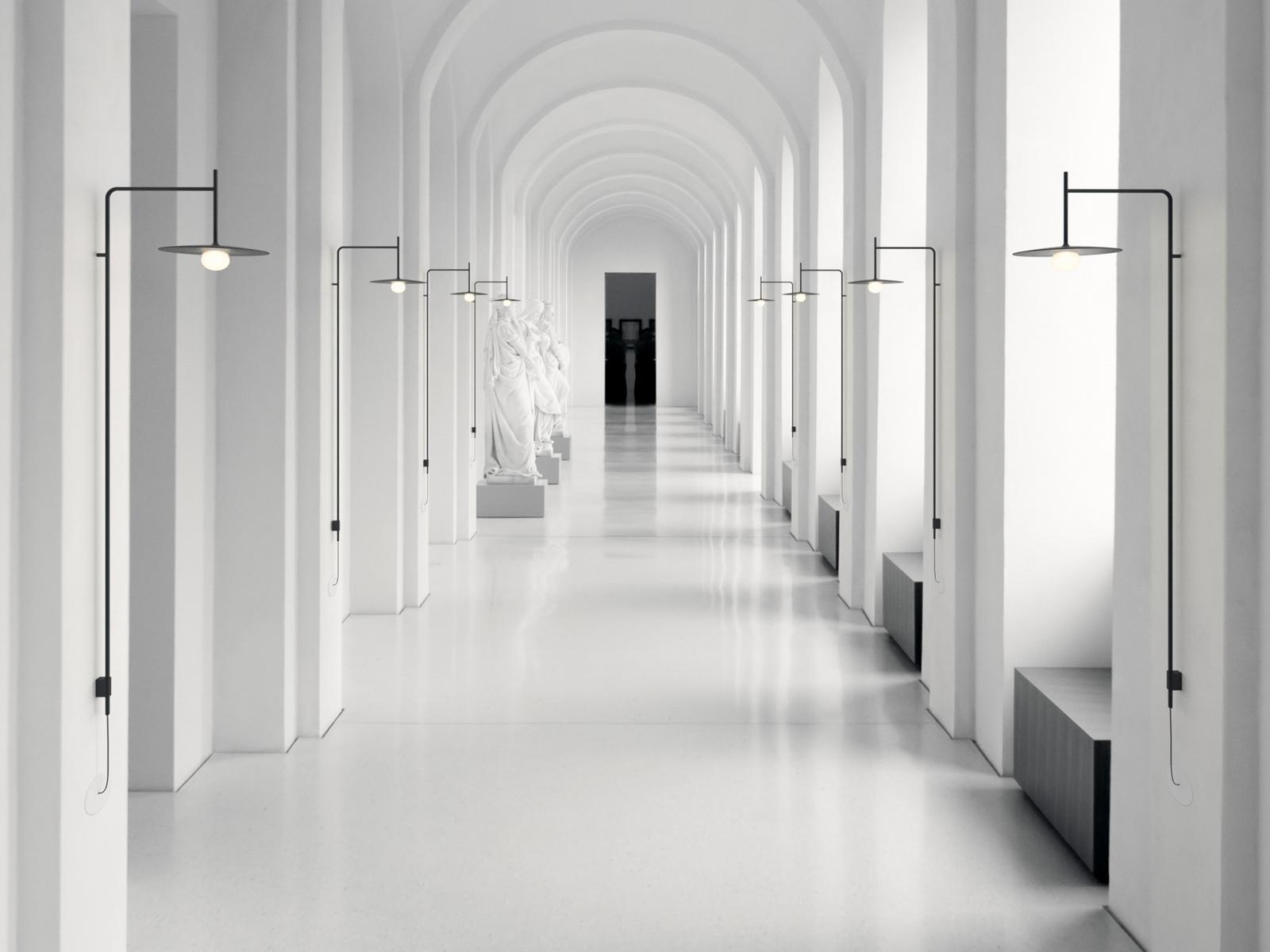 LED direct light steel wall lamp with fixed arm | Tempo 5762_5763 by Vibia