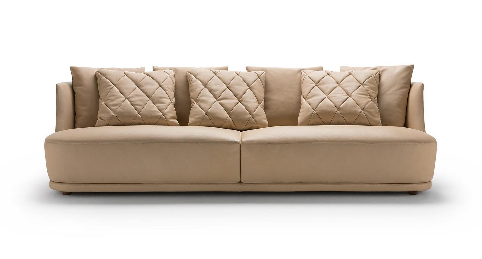 Sectional leather sofa | Audrey by Alberta Salotti