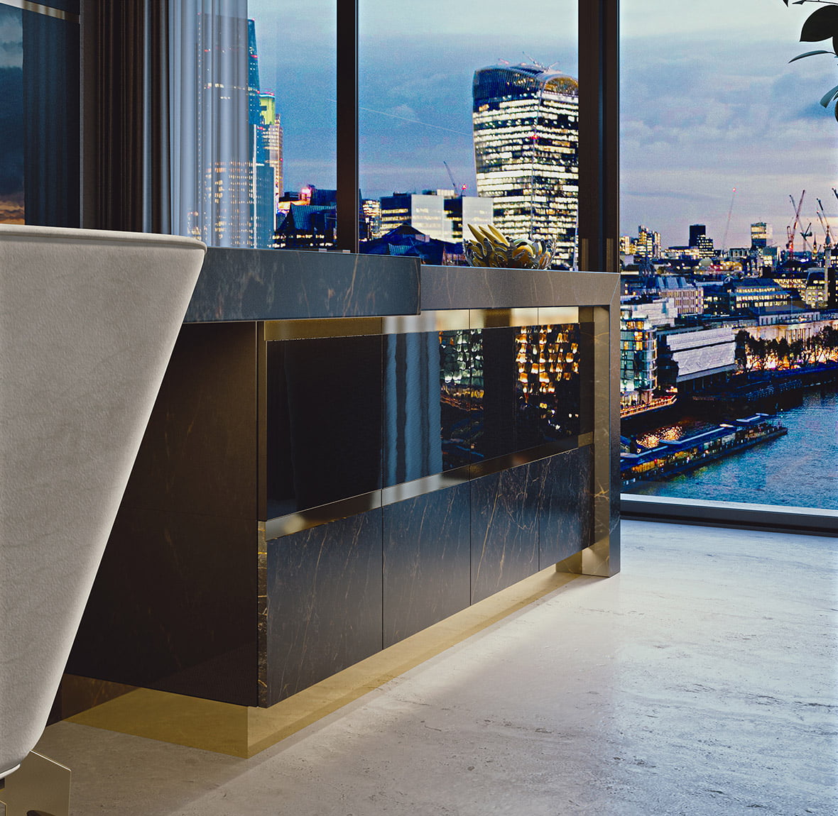 Lacquered kitchen with handles Brummel Jewel