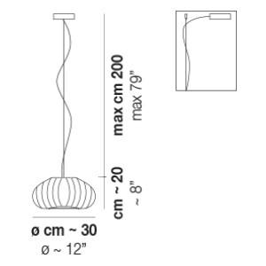 Glass pendant lamp | Diamante Sp by Vistosi