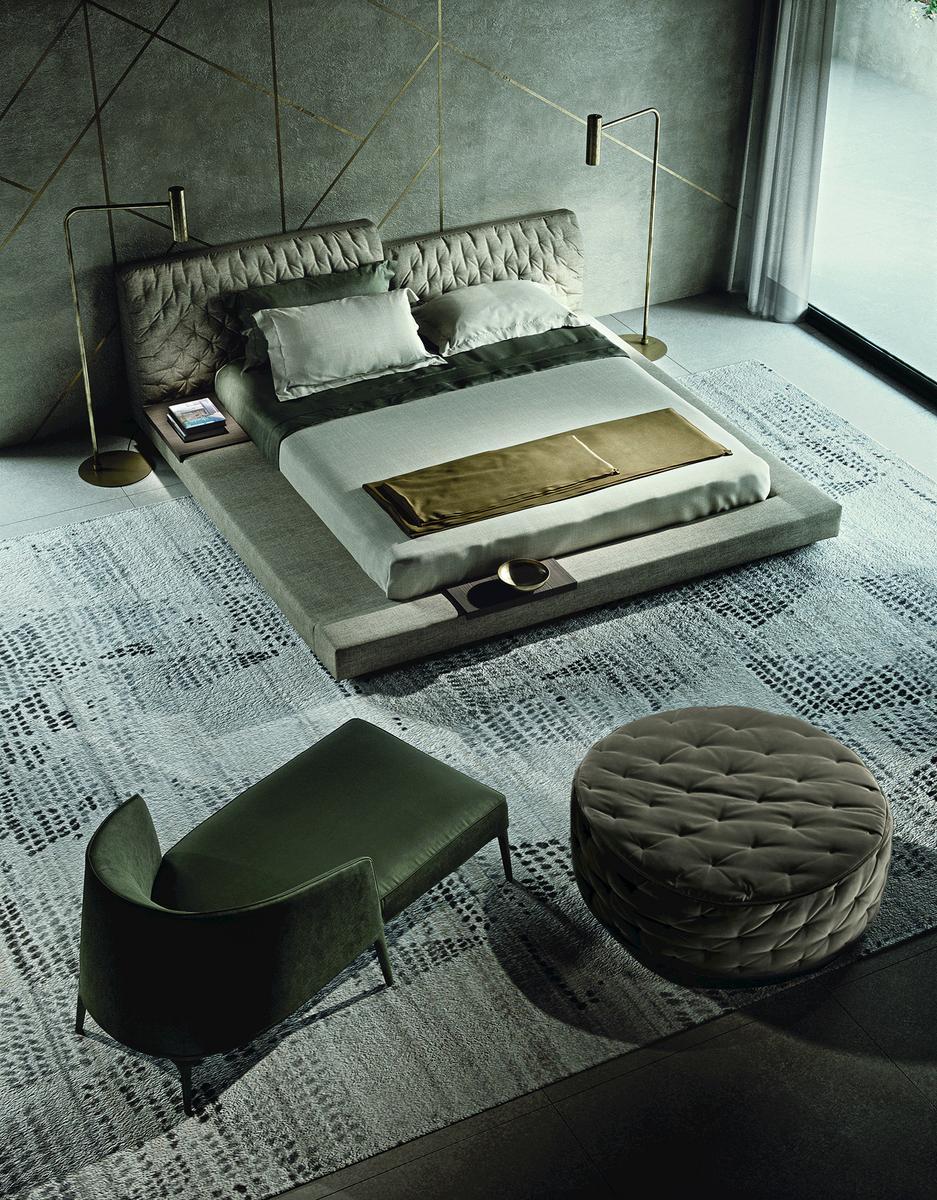 Double bed with tufted headboard | Miller by Frigerio