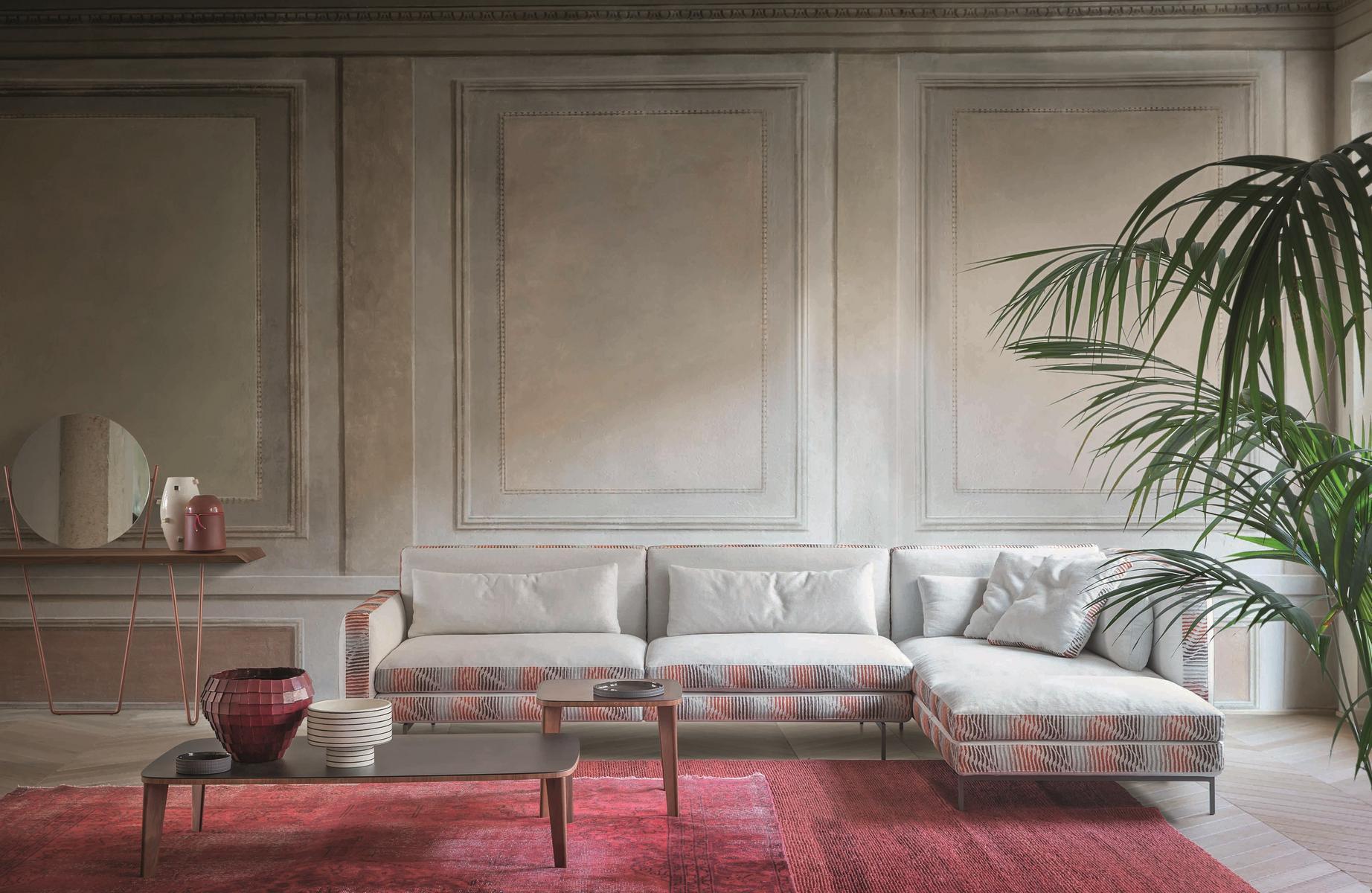 Corner sectional fabric sofa | Colors by Bonaldo