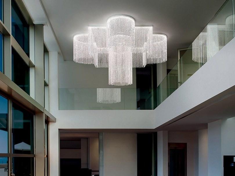 LED modular ceiling lamp with crystals | Galassia O1 Sng by Masiero