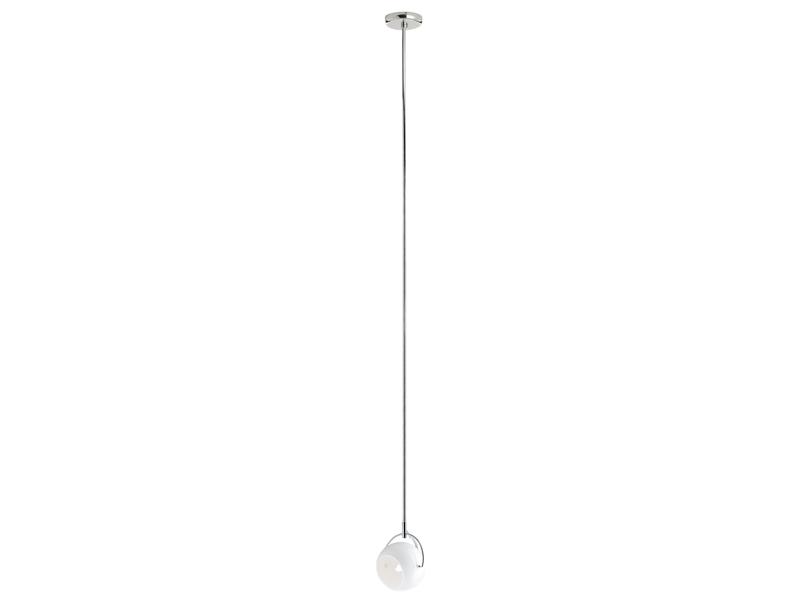 Chrome plated pendant lamp | Beluga White by Fabbian