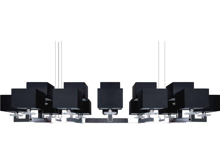 Direct-indirect light metal pendant lamp with Swarovski® Crystals | Swinging Ballet H17 by Ilfari