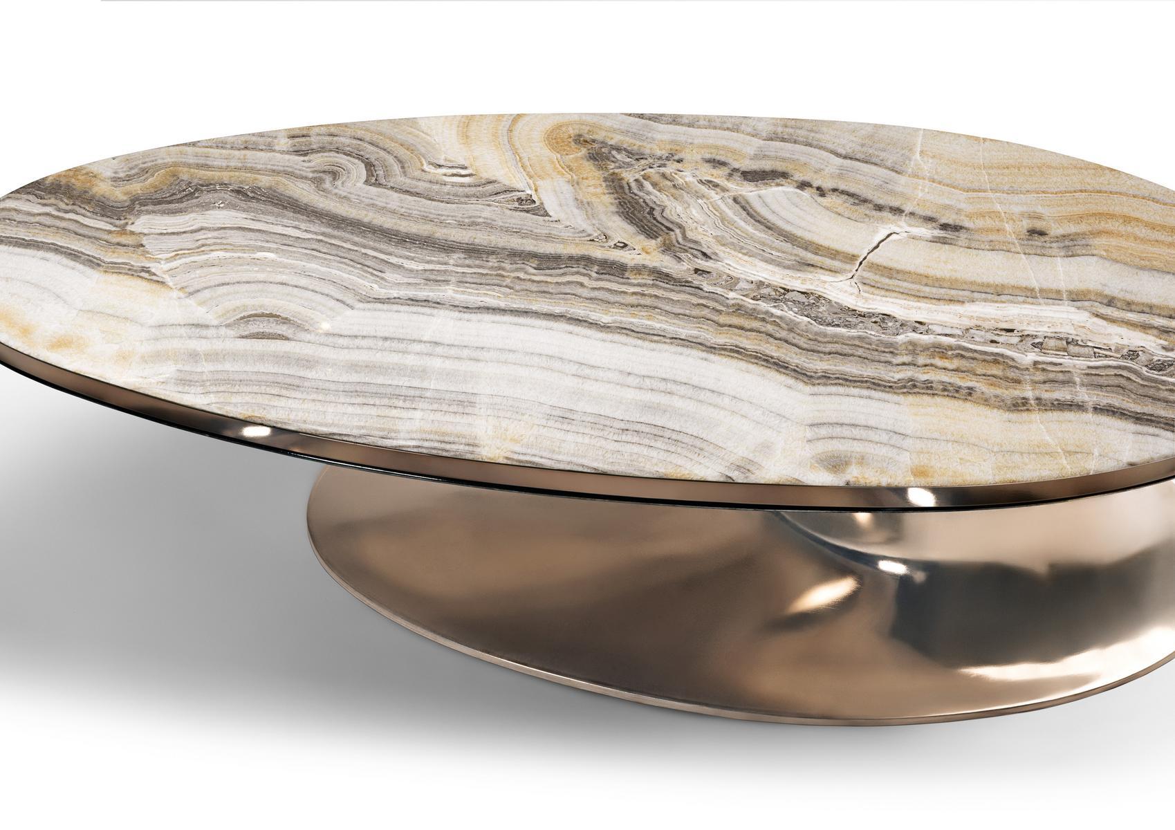 Oval marble coffee table | Sowilo by Visionnair