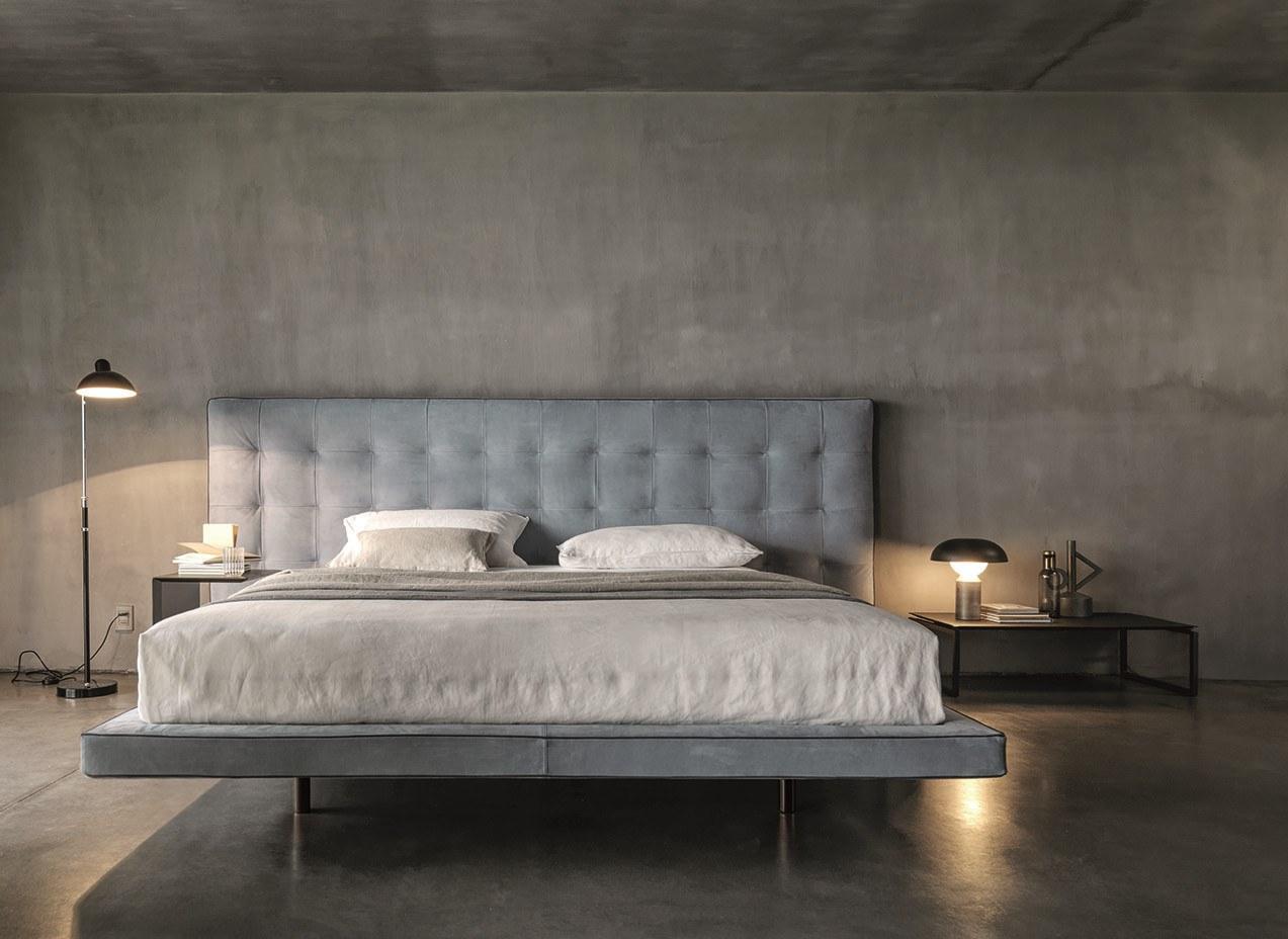 Fabric double bed with tufted headboard | Ludwig by Desiree