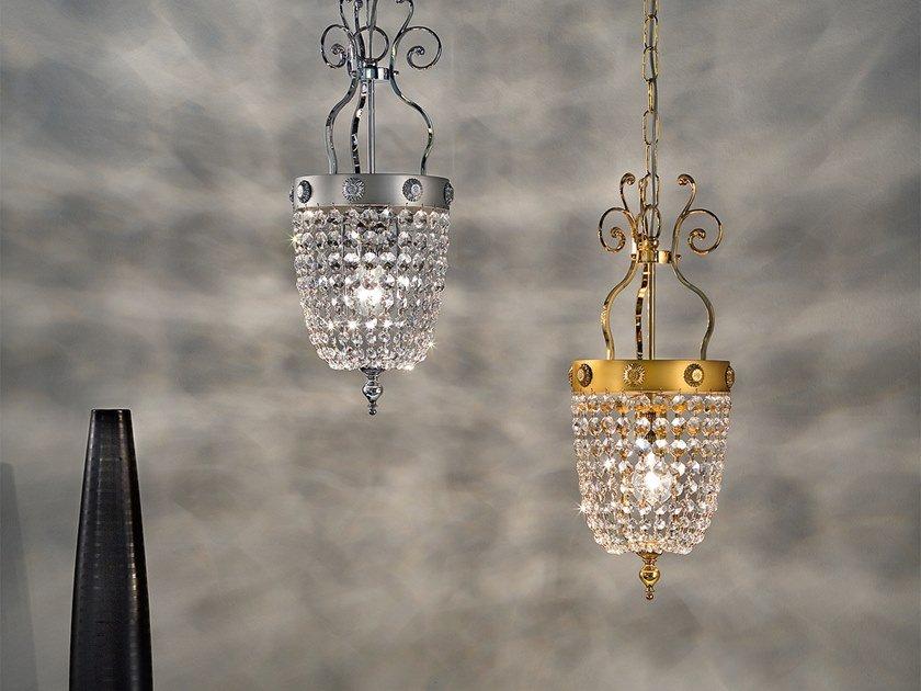 Metal pendant lamp with crystals | Elegantia 1 by Masiero