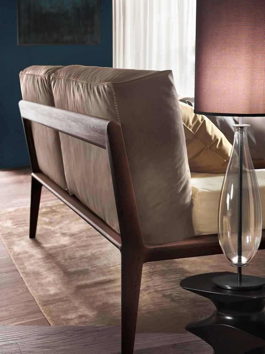 Double bed with removable cover with upholstered headboard | Kale' by Olivieri