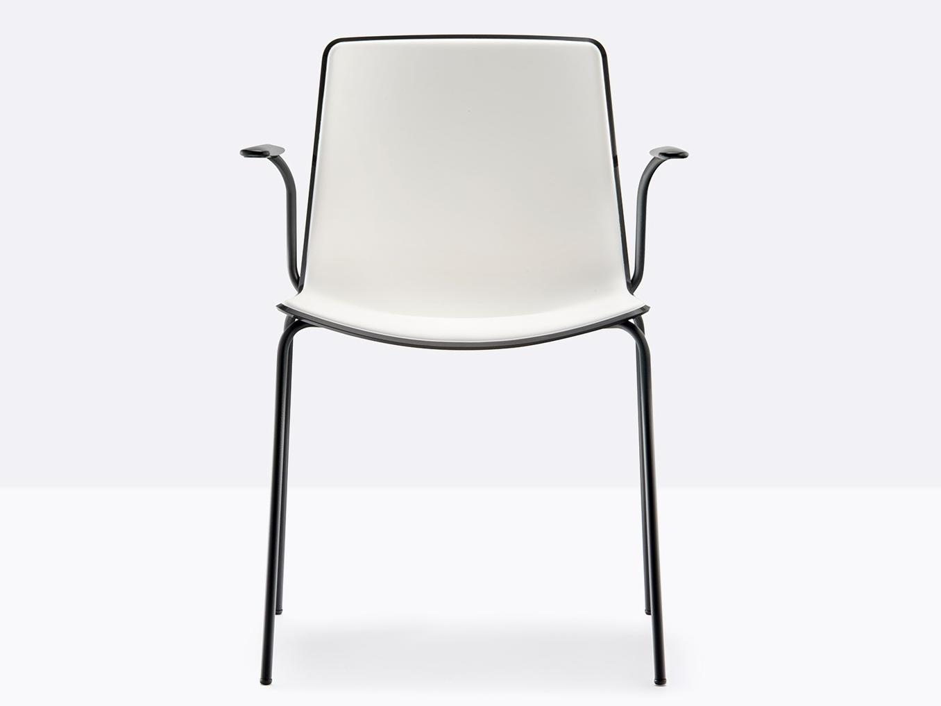 Stackable plastic restaurant chair with armrests | Tweet 895 by Pedrali