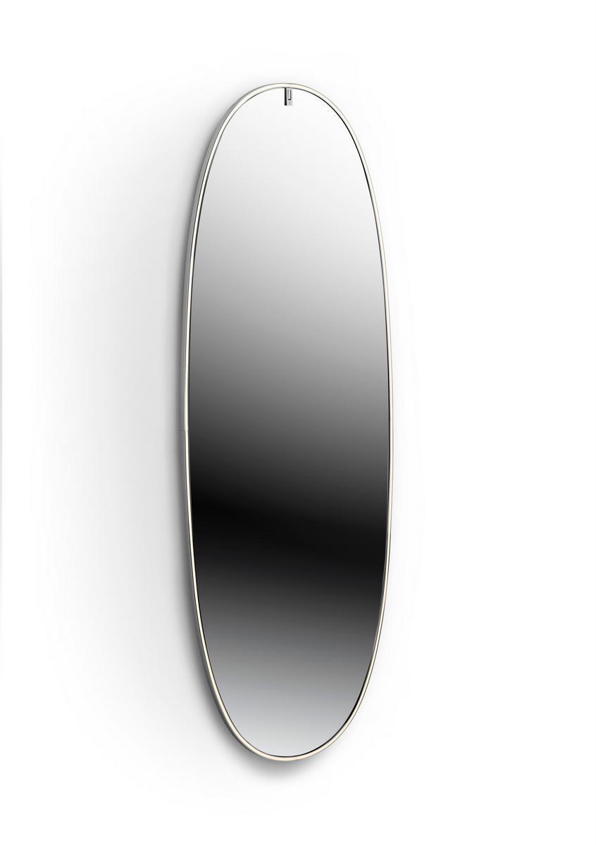 Oval wall-mounted mirror with integrated lighting | La Plus Belle by Flos
