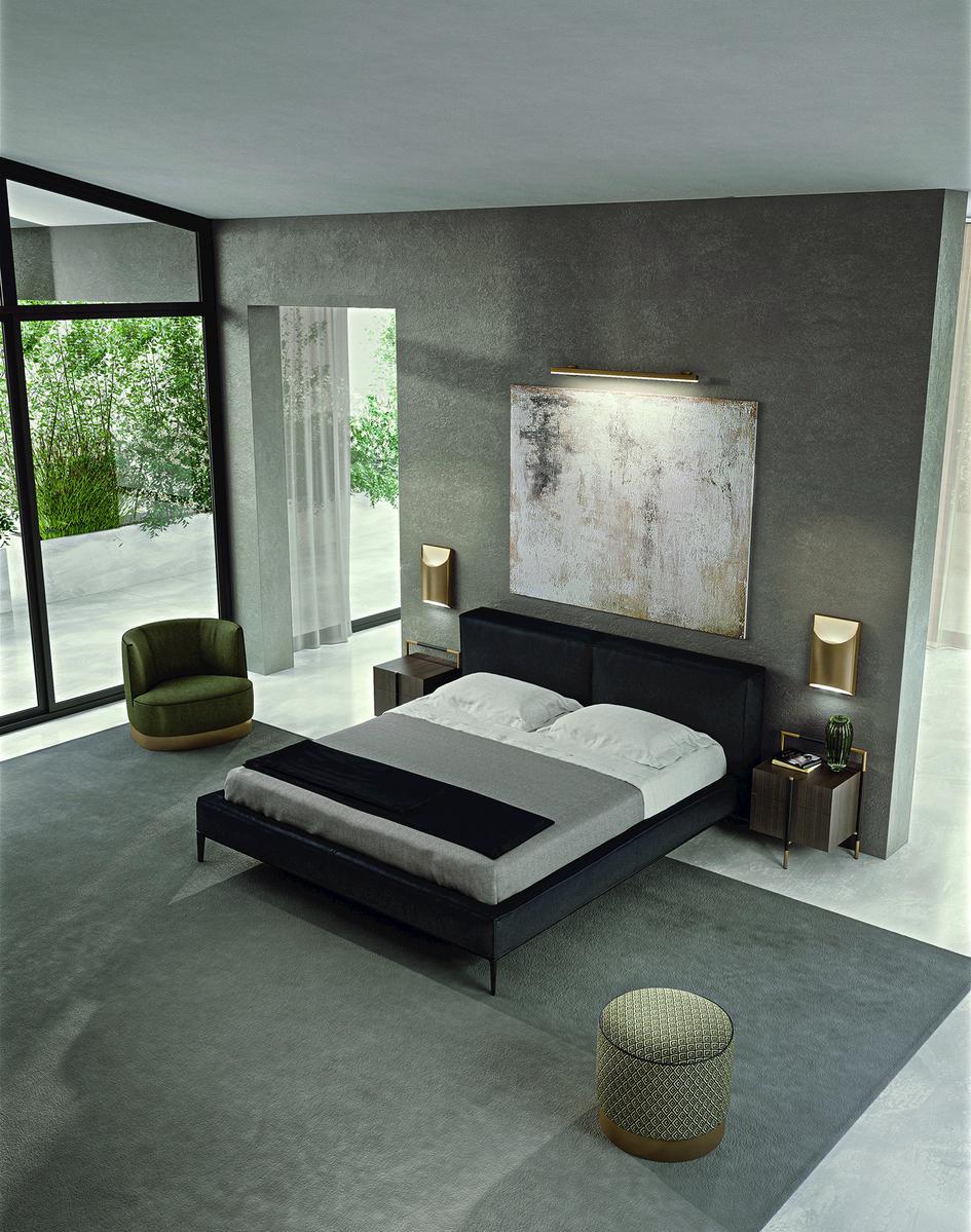 Fabric bed with upholstered headboard | Taylor by Frigerio