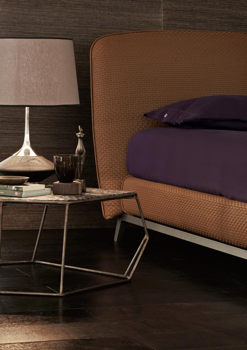 Leather double bed | Olivier by Flou