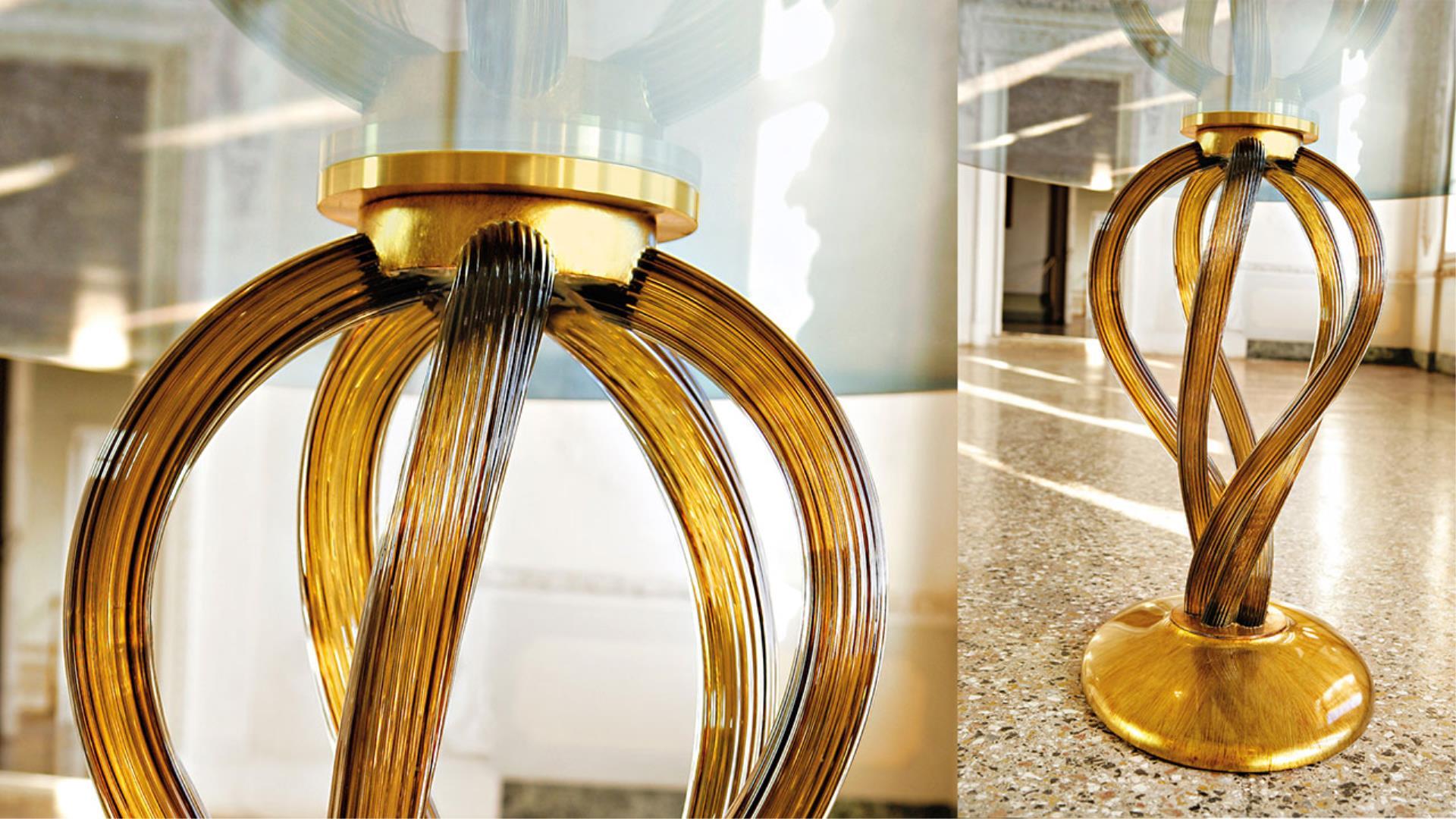 Round glass dining table | Bolshòj by Reflex