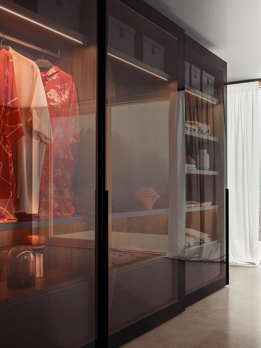 Wood and glass wardrobe | Vitrum by Pianca