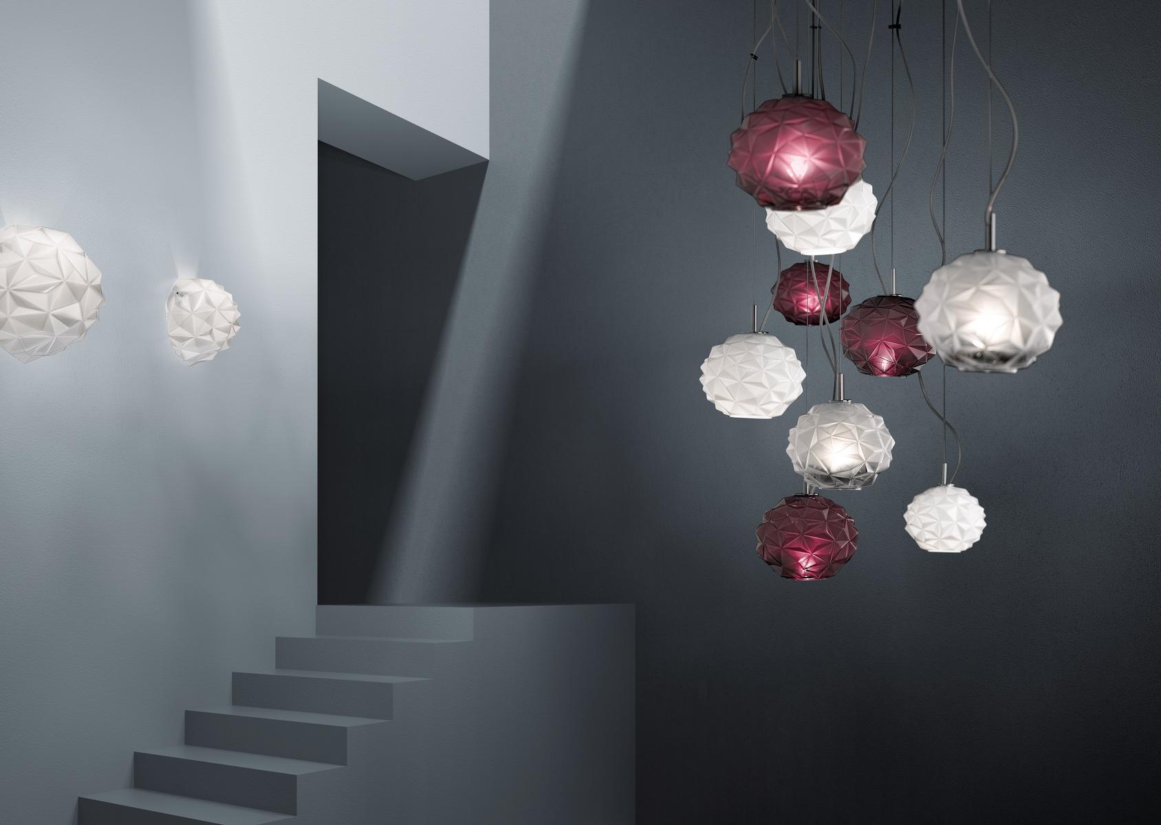 Glass pendant lamp | Emisphera by Sylcom