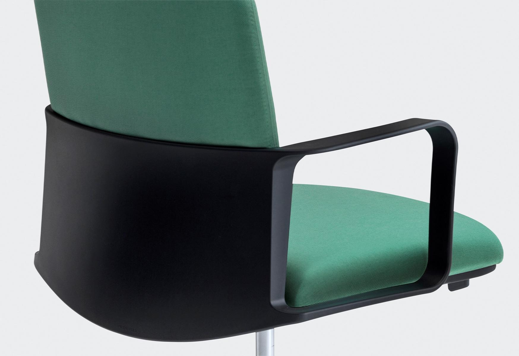 Height-adjustable fabric office chair with castors | Temps Low Back 3766 by Pedrali