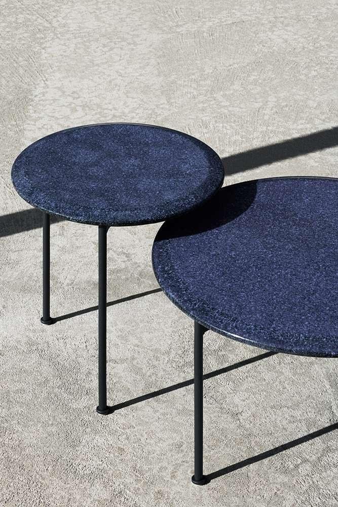 Garden side table with lava stone top | Borea by B&B Italia