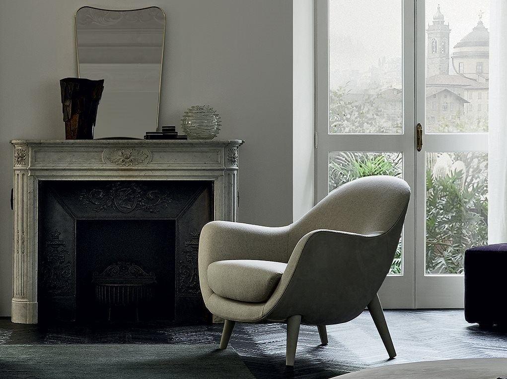 Upholstered fabric armchair with armrests | Mad Queen by Poliform